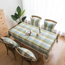 Waterproof Plaid Lace Cotton Table Mat, Size:140x220cm(Green )