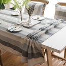 Cover Cloth Towel For The Rectangular Striped Coffee Table Round Table Dining Table, Size:135x300cm(Grey Stripes)