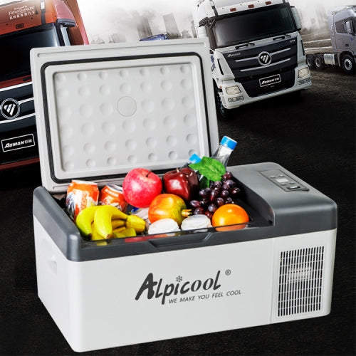 15L Car Refrigerator Freezer Cooler Car Fridge Compressor for Car Home Picnic Refrigeration -20 Degree(Gray)