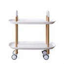 Fashion Kitchen Trolley Nordic Simplified Sitting Room Accommodating Mobile Sofa Home Multifunctional Dining Car(White)