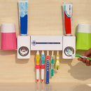 Antibacteria UV Light Ultraviolet Toothbrush Sterilizer Toothbrush Holder Cleaner Double-extruder Toothpaste Set with 2 Cups