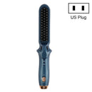 Multifunctional Curling Dry & Wet Electric Negative Ion Hair Straightening Comb, Specification:US Plug(512 Blue)
