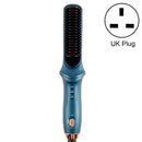 Multifunctional Curling & Straightening Dual-purpose Electric Negative Ion Hair Straightening Comb, Specification:UK Plug(510 Blue)