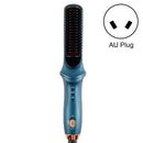 Multifunctional Curling & Straightening Dual-purpose Electric Negative Ion Hair Straightening Comb, Specification:AU Plug(510 Blue)