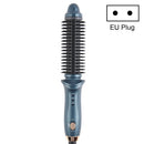 Multifunctional Curling & Straightening Dual-purpose Electric Negative Ion Hair Straightening Comb, Specification:EU Plug(511 Blue)