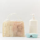 PVC Transparent Stripe Personal Toiletries Organizer Bath Bag(Yellow)