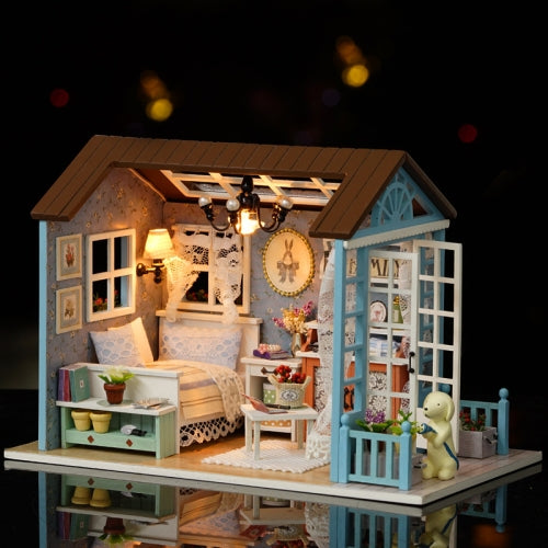 Cute Room Wooden House Furniture DIY Dollhouse Toys for Children Christmas and Birthday Gift