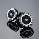 1 Pair Men steel Laser Engraving Cuff Links For Wedding Party Fashion Simple Men Sleeve Shirt Cufflinks(Silver+Black)