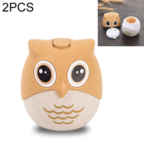 6 PCS Restaurant Household Toothpick Box Wheat Straw Owl Shape Toothpick Holder
