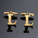 1 pair gold letters A-Z name Cufflinks men French shirt Cufflinks(L)
