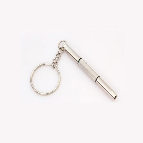 Multifunctional Keychain Repair Tool Screwdriver Portable Mini Multi Tool Key Ring(Silver)