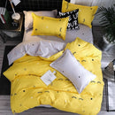 Bedding Set Luxury Family Set Sheet Duvet Cover Pillowcase, Size:1.2m Three-piece bedsheet(Eyelash bend)
