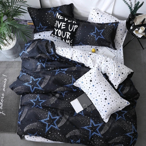 Bedding Set Luxury Family Set Sheet Duvet Cover Pillowcase, Size:2m Four-piece bedsheet(Star)