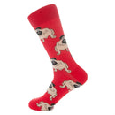 Cotton Tube Stockings Socks Men and Women Cartoon Puppy Cotton Socks, Size:One Size(Red)