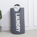 Portable Waterproof Hamper Dirty Clothes Large Collapsible Washing Laundry Basket Bag(Dark Grey)