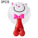 3 PCS Animal Shape Suction Cup Toothbrush Holder Hooks, Pattern:Cat