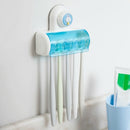5-hole Wall Mount Suction Cup Toothbrush Holder Dust Cover(ZG2145)