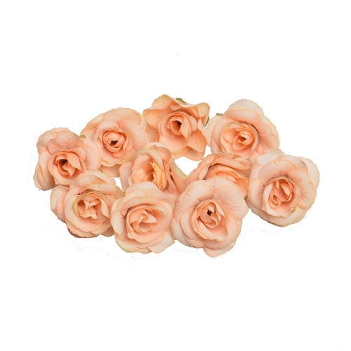 10 Sets 4cm Artificial Flower Silk Rose Flower Head for Wedding Party Home Decoration(Orange)