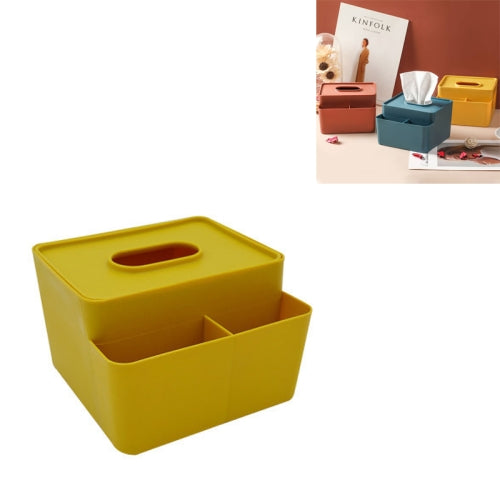 6 PCS Simple Plastic Multifunctional Tissue Box Home Office Desk Storage Drawer Tray(Yellow)