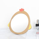 Cartoon Wooden Table Mirror Stainless Steel Bracket Single-sided Makeup Mirror, Style:3227A
