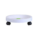 Universal Round Wheels Pot Tray Easy Moving Plant Pot Tray Garden Plate Plastic Stand(White)
