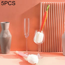 5 PCS Carrot Shape Cup Brush With Long Handle No Dead Corner Sponge Cleaning Brush Remove Tea Stains Baby Bottle Small Brush Random Style Delivery