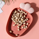 Home Fruit Radish Shaped Plastic Fruit Plate Snack Plate Dried Fruit Plate(Brick Red)