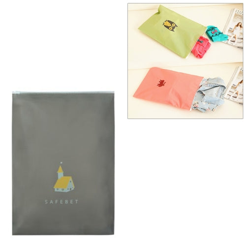 Travel Storage Bags Zipper Organizer Bag for Clothing Underwear Socks Shoes Storage Bag, Size:L(Brown House)