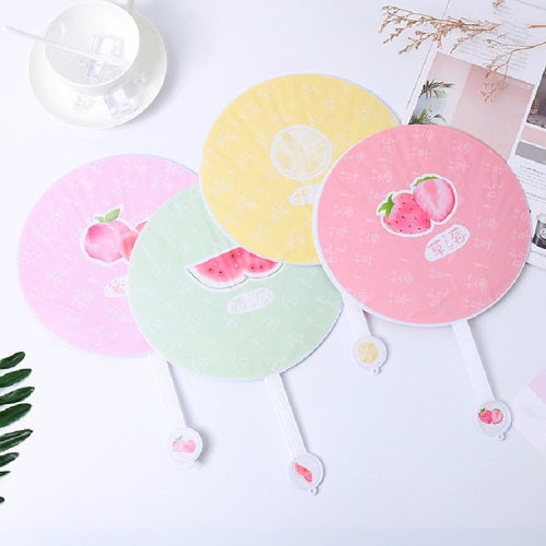 10 PCS Cartoon Circular Home Group Fan Out Portable Hand Fan, Random Color Delivery(Summer Fruit Party)