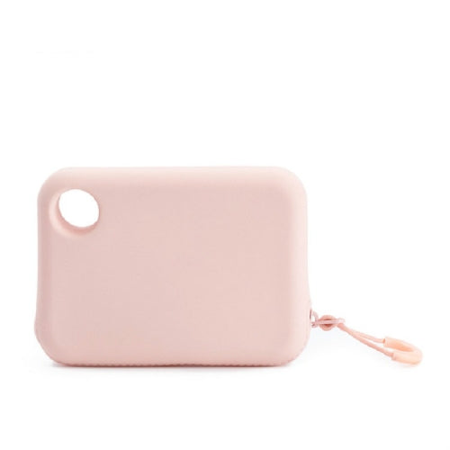 JordanJudy Traveling Silicone Cell Phone Coin Purse Zipper Storage Bag, Size:Small(Pink)
