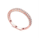 Double Row For Women Fashion Cubic Zirconia Wedding Engagement ring, Ring Size:9(Rose Gold Deputy Ring)