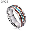 2 PCS Ceramic Tungsten Steel Dragon Texture Ring for Men, Ring Size:14
