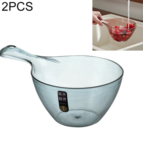 2 PCS / Set Household Transparent Plastic Thickened Long Handle Spoon Water Scoop(Transparent Green)