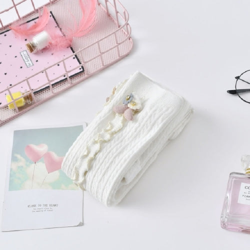 Wave Girls Pantyhose Infant Toddler Baby Leggings Pantyhose, Size:S(White)