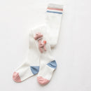 Children Cartoon Fawn Decorative Pantyhose Combed Cotton Vertical Tights, Size:S(White)