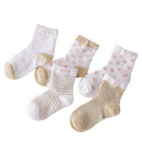 5 Pairs Cute Cartoon Socks Infant Toddler Soft Cotton Comfortable Ankle Socks, Size:S(khaki)