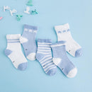 5 Pairs Cute Cartoon Socks Infant Toddler Soft Cotton Comfortable Ankle Socks, Size:L(New Dark Blue)