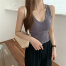 V-Neck Detachable Chest Pad Short Beauty Back Wrapped Chest Bottoming Vest Sling, Size: Free Size(Gray)