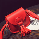 2 PCS Children Cute Tassel Mini-Straddle Bag(Red)