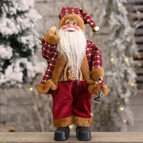 Christmas Decoration Standing Santa Claus Doll Christmas Backpack Old Man Doll Ornaments, Specification: Oil Lamp