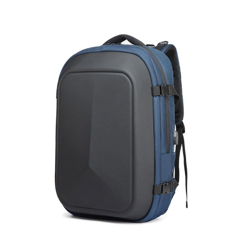 Ozuko 9082 Men Business Computer Backpack Large Capacity Waterproof Travel Bag with External USB Charging Port(Dark Blue)