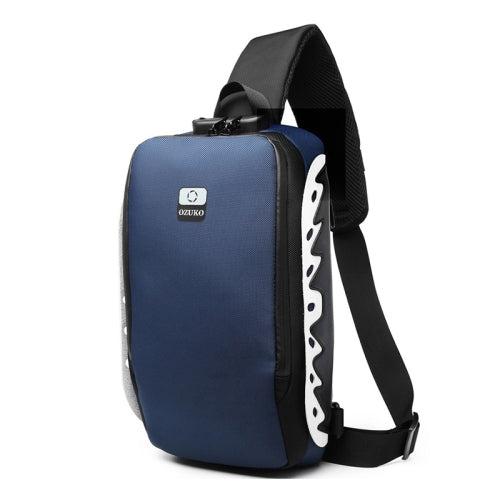 Ozuko 9281 Men Outdoor Waterproof Multifunctional Anti-Theft Messenger Bag with External USB Charging Port(Dark Blue)