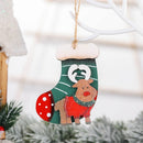 3 PCS Christmas Decorations Elk Christmas Stocking Christmas Tree Small Pendant(Green )