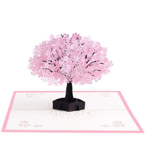 Three-dimensional Pink Cherry Greeting Card(Single tree)