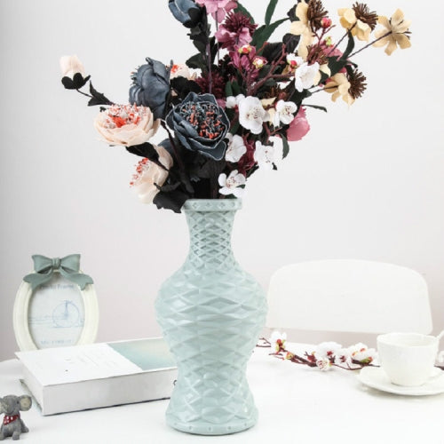 Plastic Vase Dry and Wet Flower Arrangement Container Home Decoration(Blue)