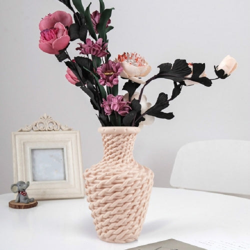 2 PCS Simple Plastic Vase Dry and Wet Flowers Arrangement Container Floral Decoration(Pink)