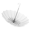 All-weather Umbrella With 16 Bones Enlarged By A Long Handle Straight Pole Umbrella(White)
