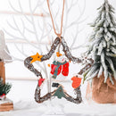 Christmas Vine Wreath Garland Door Hanger Coffee Shop Door Decoration Pendant(Snowman )