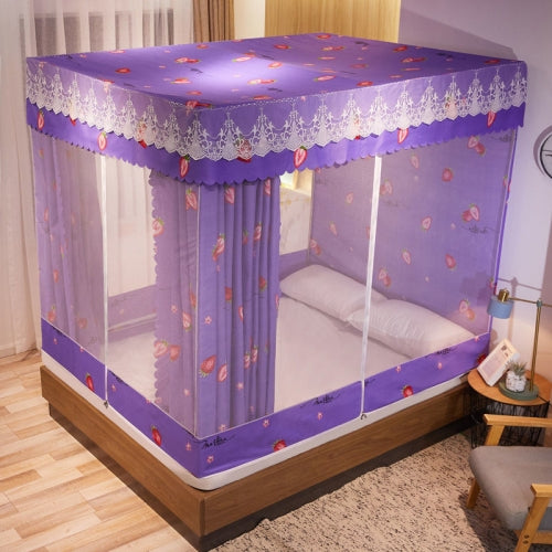Household Integrated Zipper Children Anti-fall Mosquito Net, Size:180x200 cm(Sweet Strawberry)