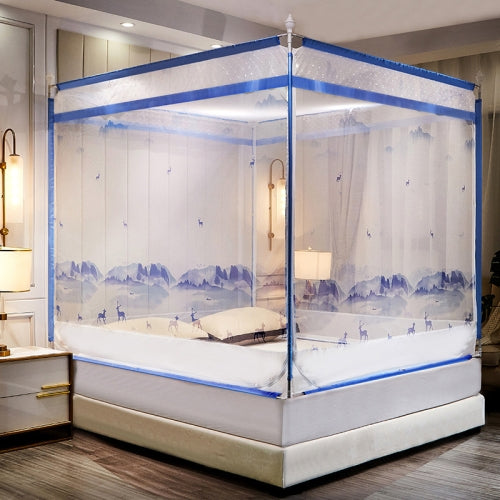 Children Anti-drop Encryption Thickened Zipper Mosquito Net, Size:200x220x170 cm(Mountain Deer Blue)